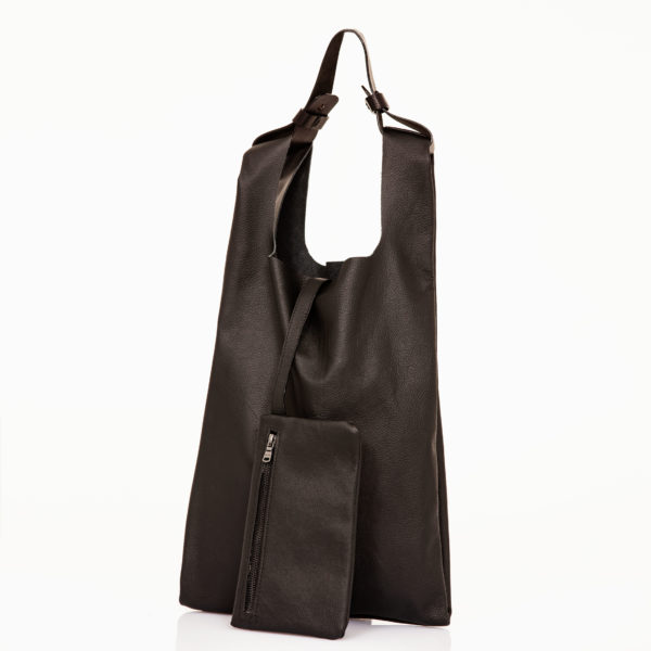 Shopping bag in pelle nera - cinzia rossi