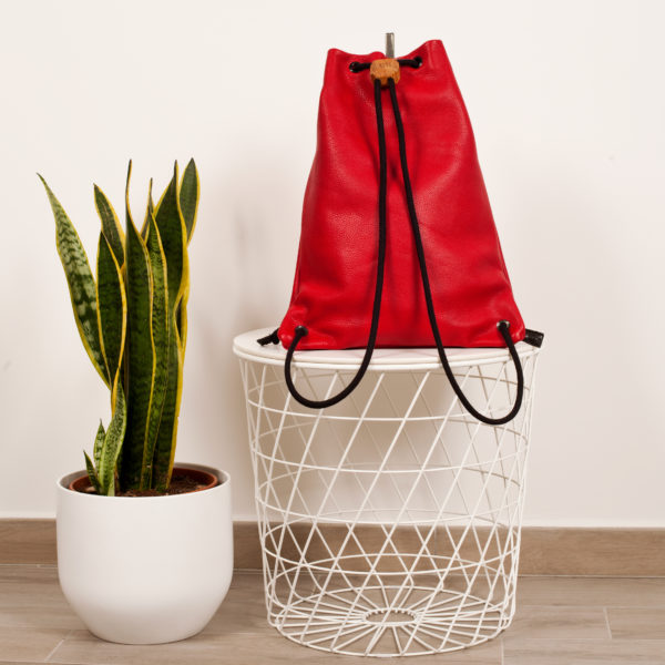 Cherry red leather backpack - Cinzia Rossi