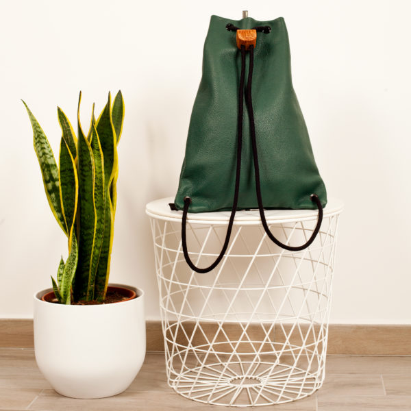 Sac à dos en cuir vert olive - Cinzia Rossi