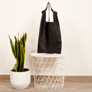 Shopping bag in pelle nera- Cinzia Rossi