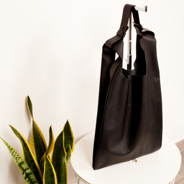Shopping bag in pelle nera- Cinzia Rossi