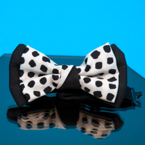 Cotton bow tie with black and white print - Cinzia Rossi
