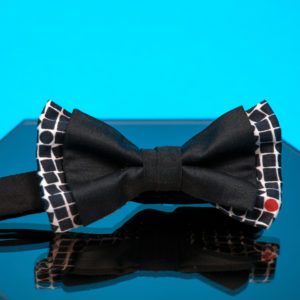 Cotton bow tie with black and white print - Cinzia Rossi