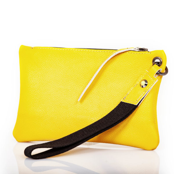 Pochette en cuir jaune - Cinzia Rossi