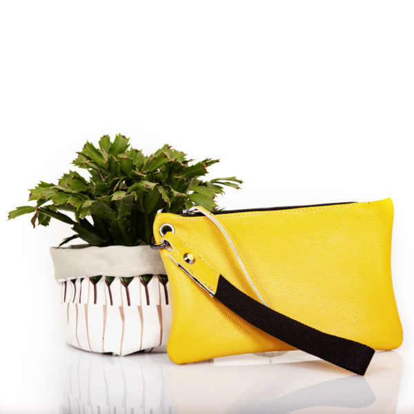 Pochette en cuir jaune - Cinzia Rossi