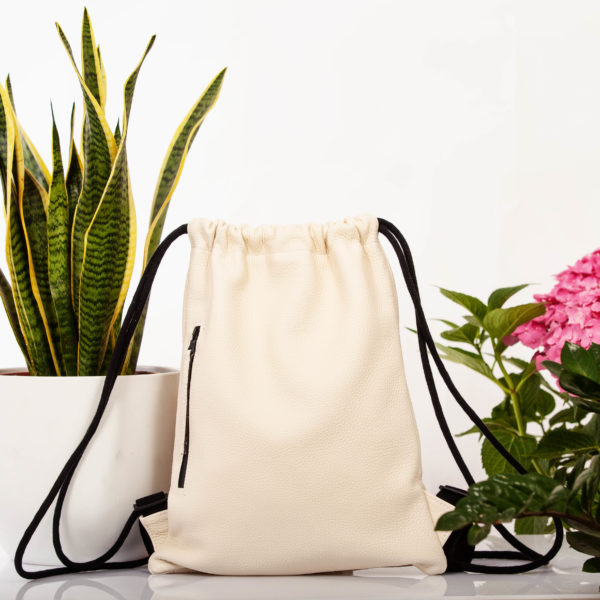 Cream white leather backpack - Cinzia Rossi