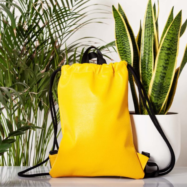 Sac à dos en cuir jaune - Cinzia Rossi