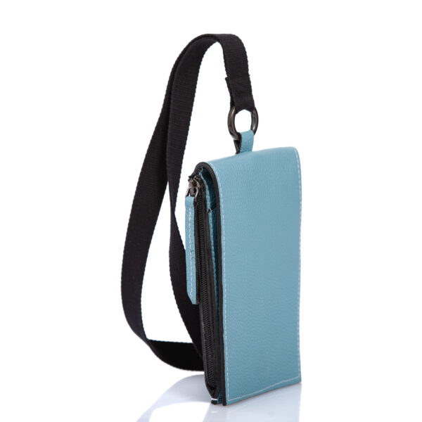 Etui-sac pour smartphone en cuir bleu - Cinzia Rossi