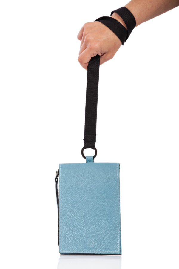 Smartphone case-bag in pelle azzuro - Cinzia Rossi