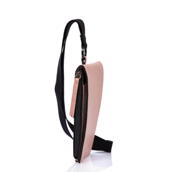 Etui-sac pour smartphone en cuir rose poudré - Cinzia Rossi