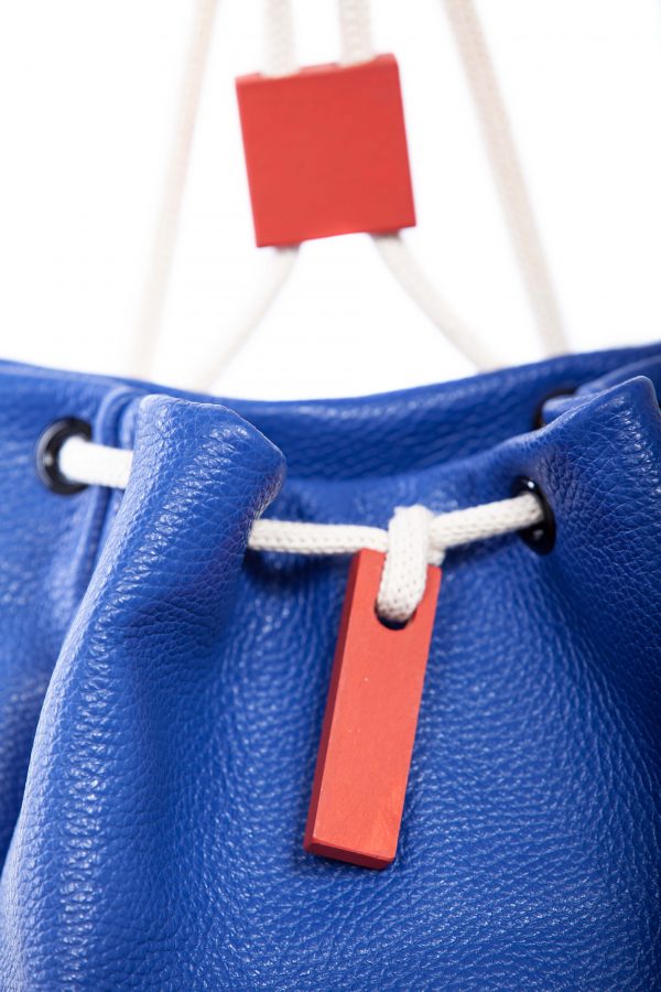 Sac à dos en cuir bleu – Cinzia Rossi