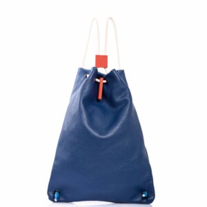 Navy blue leather backpack - Cinzia Rossi