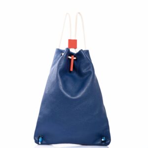 Mochila de cuero azul marino - Cinzia Rossi