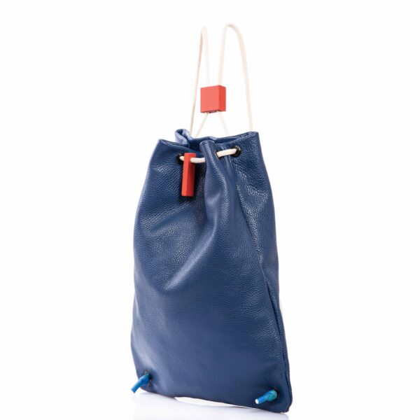 Mochila de cuero azul marino - Cinzia Rossi