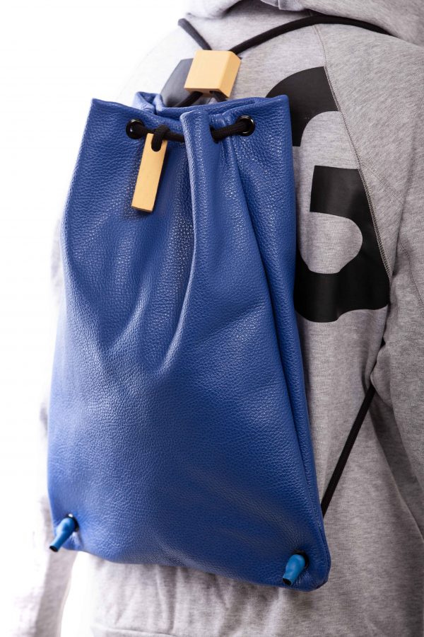 Zaino in pelle blu - Cinzia Rossi
