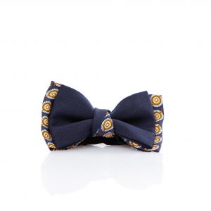 Blue and yellow cotton bow tie - Cinzia Rossi
