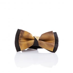 Bow tie in black linen and tie dye pattern - Cinzia Rossi