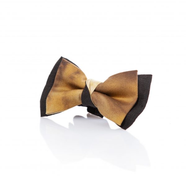 Bow tie in black linen and tie dye pattern - Cinzia Rossi