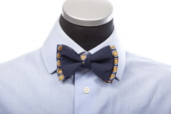 Blue and yellow cotton bow tie - Cinzia Rossi