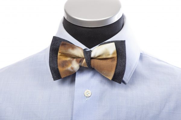 Papillon in cotone blu denim e fantasia tie dye - Cinzia Rossi