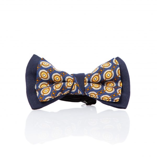 Blue and yellow cotton bow tie – Cinzia Rossi