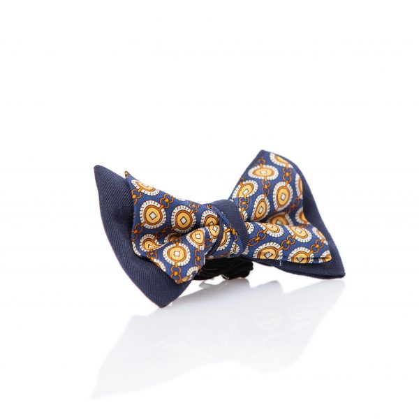 Blue and yellow cotton bow tie – Cinzia Rossi