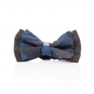 Bow tie in black cotton and abstract pattern - Cinzia Rossi