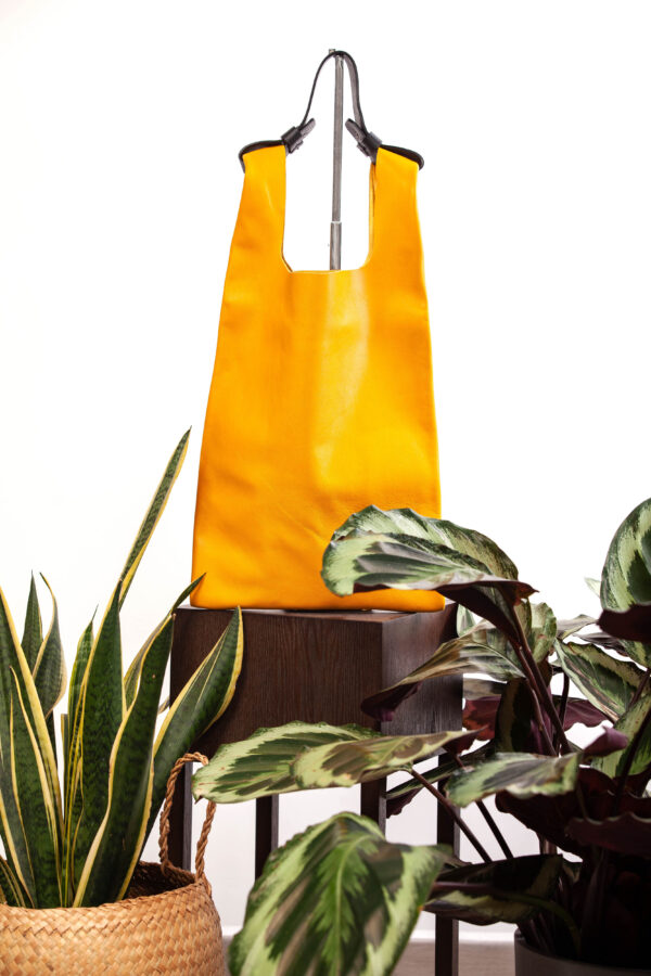 Shopping bag in pelle gialla - Cinzia Rossi